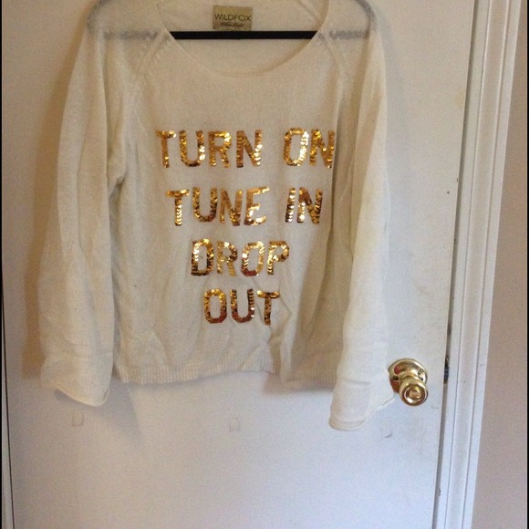 Wildfox white label cream and gold sequin sweater - Picture 3 of 3