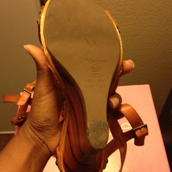 Orange leather wedge SOLD!! - Picture 2 of 4