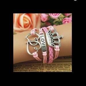 Leather and suede wrap bracelet