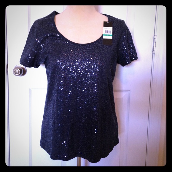 ****SOLD*****NWT Sparkles!! Navy blue shirt