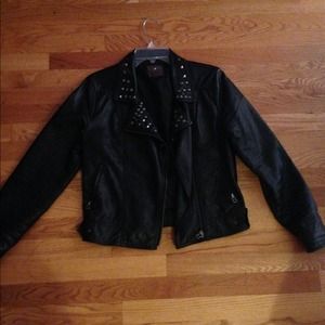 Black fux leather jacket