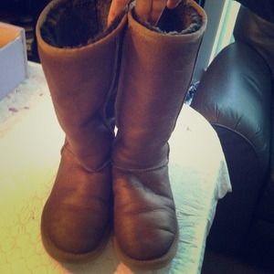 Ugg australia classic tall metallic/bronze boots