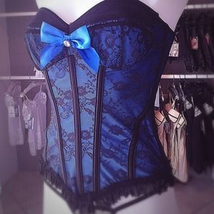 blue corset - reserved, size L