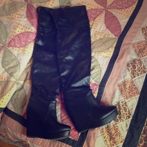 Thigh high leather boots