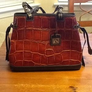 Dooney & Bourke double strap croco leather purse.
