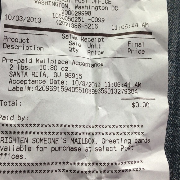 Proof of shipping!