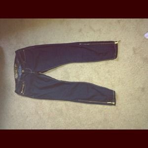 Express dark wash skinny jeans