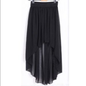 Black fountain hi low skirt