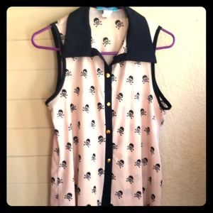 Julie's Closet skull dress shirt