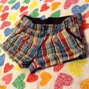 Striped short shorts.