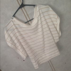 Gold n white stripe top