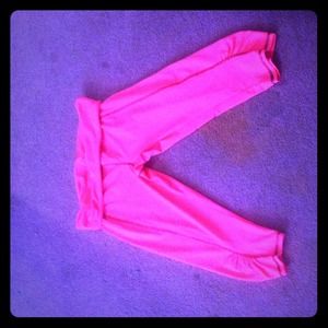 Bright pink work out pants or longing around pants