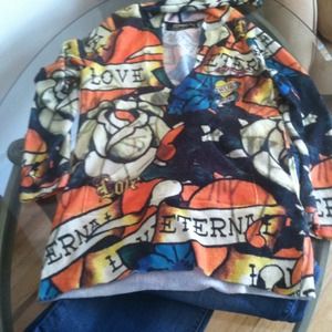 Gently worn Ed Hardy sweater hoodie.
