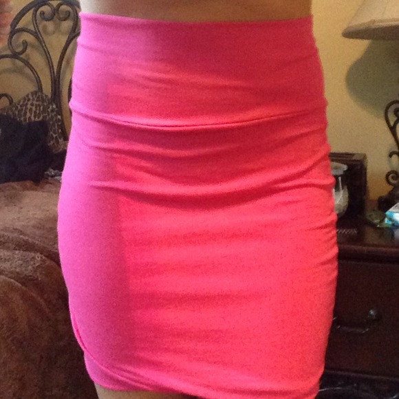 Hot pink mini skirt