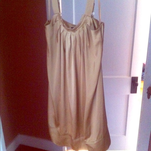 SOLD BCBG gold goddess shift dress