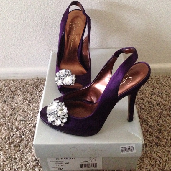 Jessica Simpson Eggplant Satin heels