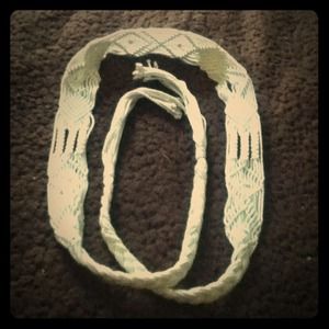 White vintage lace pattern rope belt