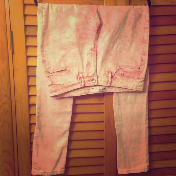 Urban Outfitters Pink Acid Wash Skinny Jeans