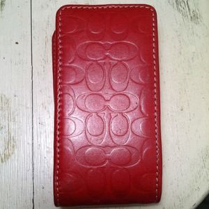 Red authentic coach phone case
