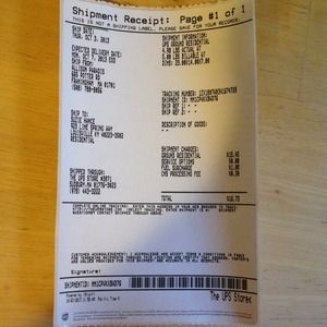 The shipment receipt