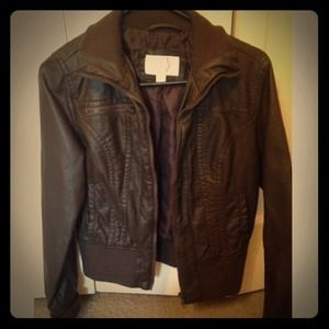 Brown Faux Leather Jacket