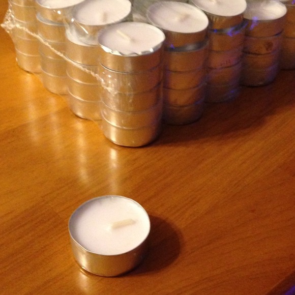 White Decorative Tea Light Candles: Set of 98