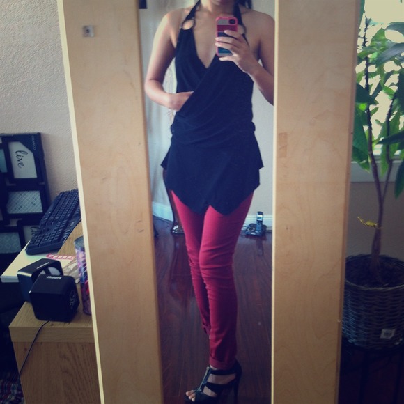 Big Heaven Black Wrap Halter Top