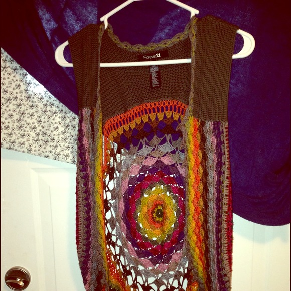 Super cute crocheted vest/cardigan