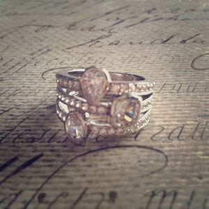 Stunning SS CZ three stack ring