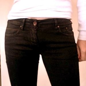 Brown waxed H&M jeans