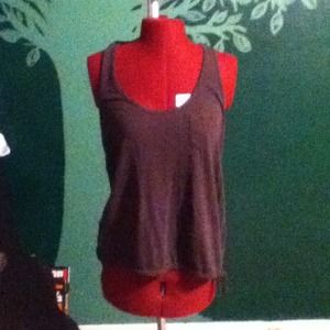 Grey pocketed tank with lace back