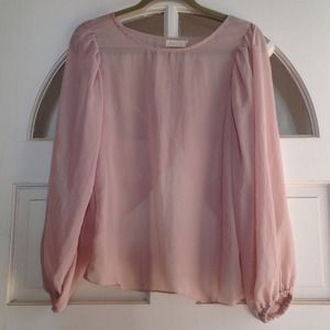 Pink chiffon open back top