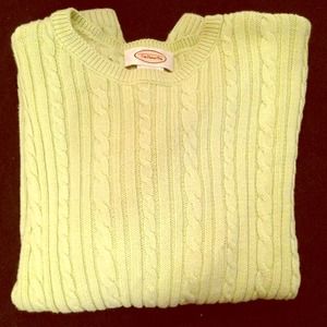 Talbots lime-green cable knit sweater