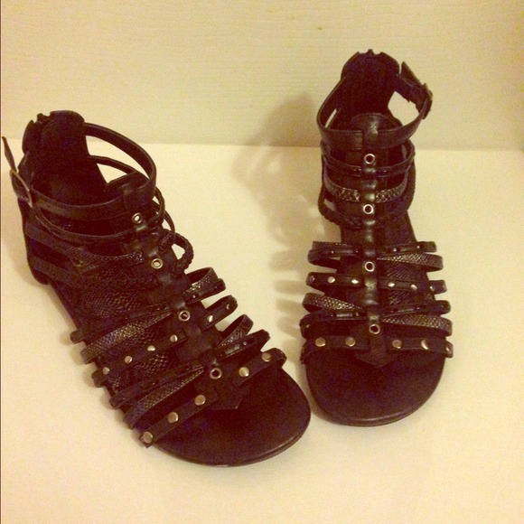 Black gladiator sandals