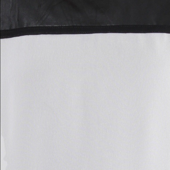 BUNDLED Black and Ivory Faux Leather Zipper Top - Picture 4 of 4