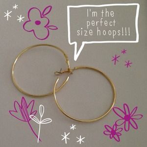 New Utility Size Gold Hoops...Awesome Size!