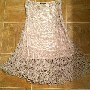 Crochet beige skirt TRADED