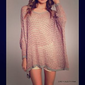 *NEW* Grey/Pink Oversized Sweater