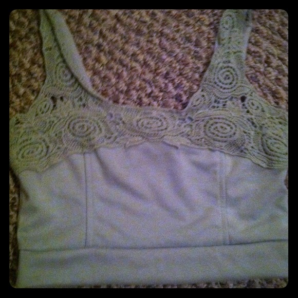 Crochet lace trim crop top