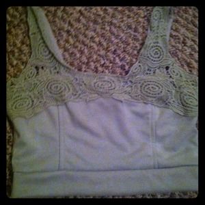Crochet lace trim crop top