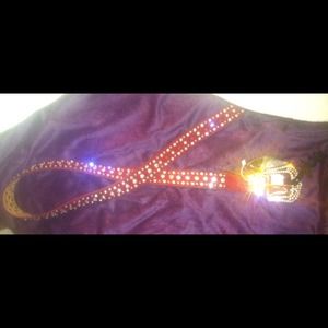 Large Red rhinestone belt