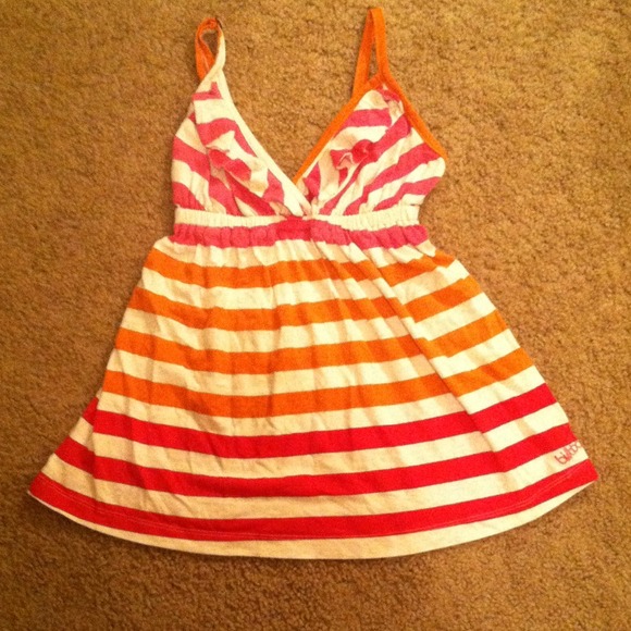 Striped billabong ruffle tank
