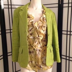 Anne Klein Lime Suit Blazer and Blouse set