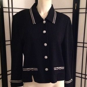 St. John Collection black white Blazer 12