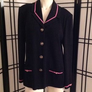 St. John Collection black pink blazer 12