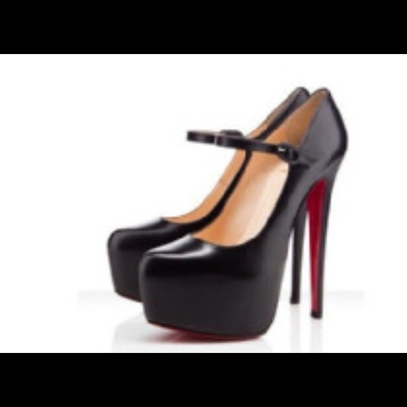 Christian louboutin inspired black strap heels !