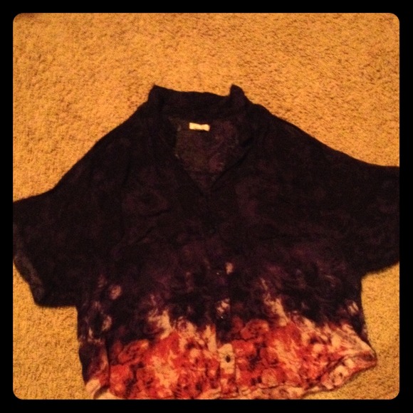 Silence & noise urban outfitters button rose top - Picture 1 of 2