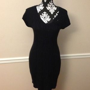 REDUCED! Black sweater dress with cute flower