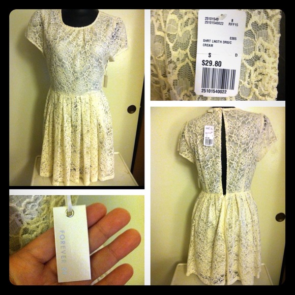 White Lace Dress size Small by forever21