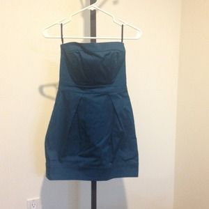 French Connection Teal Strapless Dress Size 2